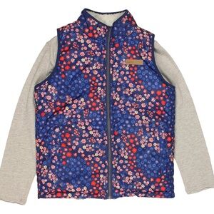 BUFFALO David Bitton Girl's Reversible Full Zip Vest Floral Coral - one piece
